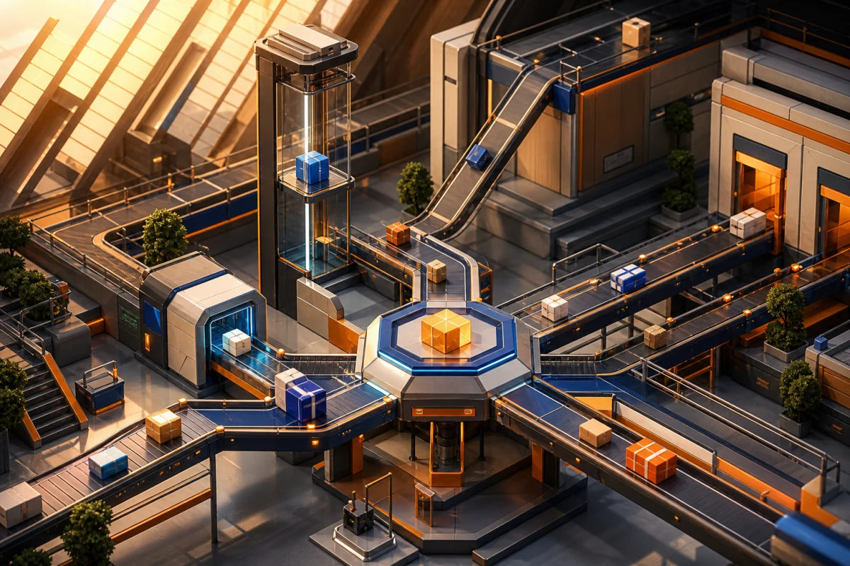 Parcel Logic Works — juego de puzles gratis para jugar en el navegador