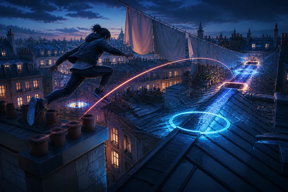 Rooftop Cadence — juego de arcade gratis para jugar en el navegador